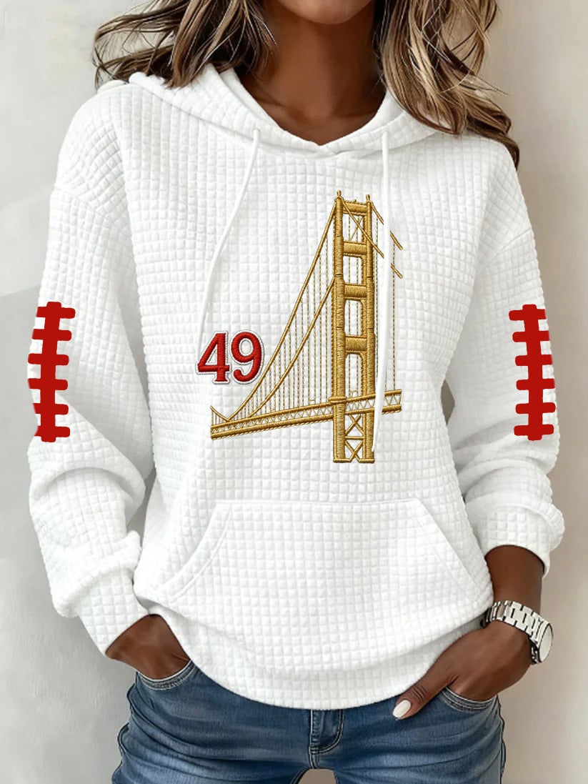 Women's Football Print Hoodie Sweatshirt