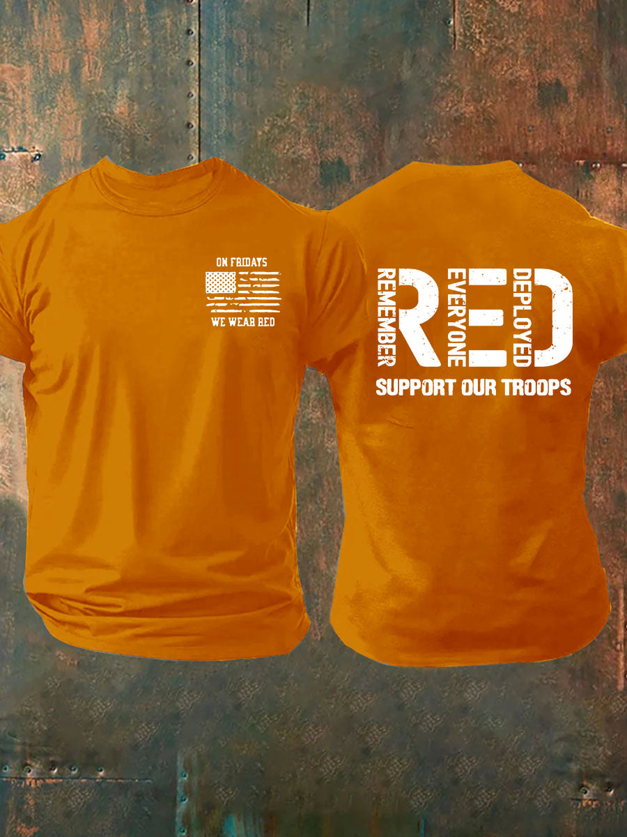 Rember Everyone Deployed Print 100% Cotton T-Shirt