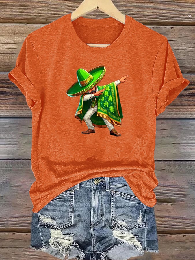 Women's  Mexican St Patrick's Day  Print T-shirt