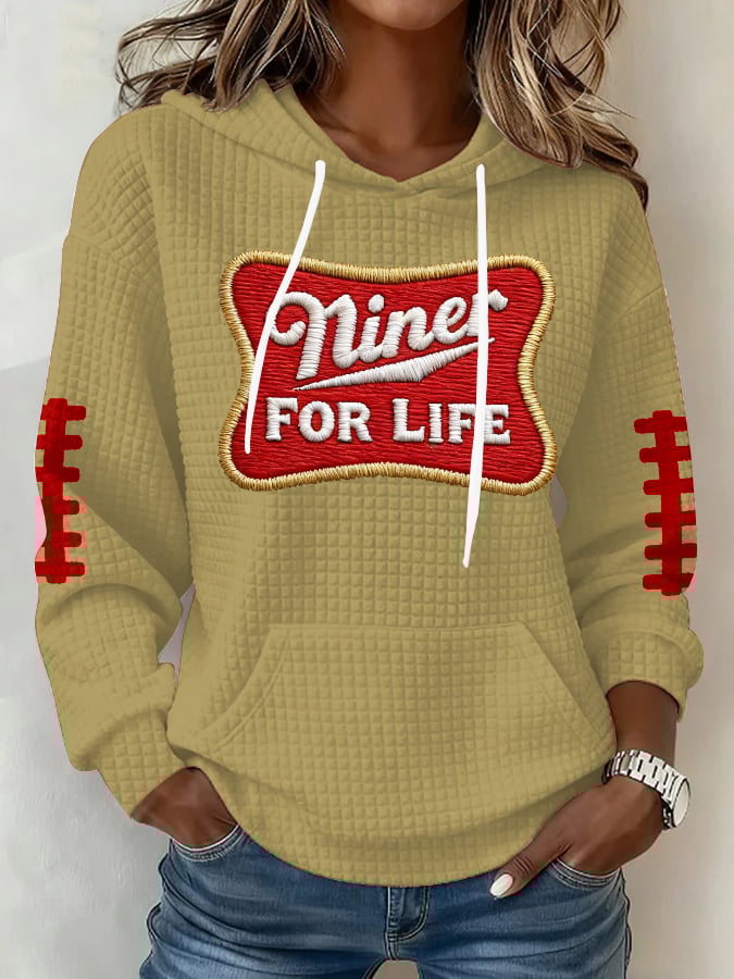 Women's Football Print Hoodie Sweatshirt