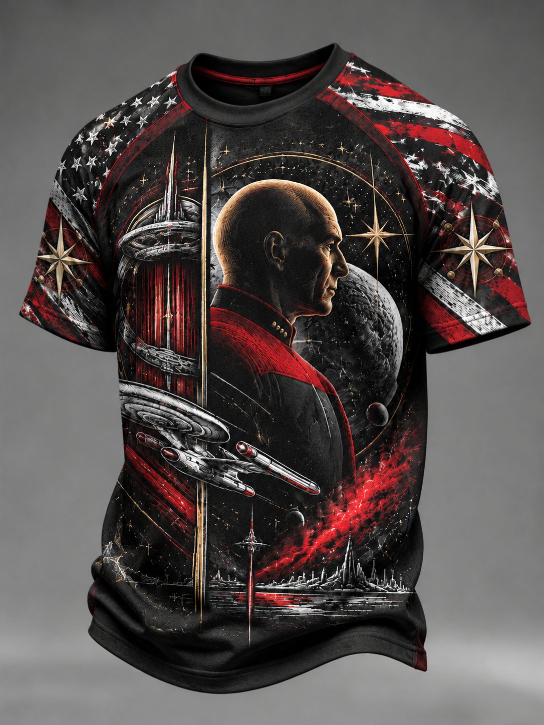 Men's In Loving Memory of Our Captain Printed Casual Tops