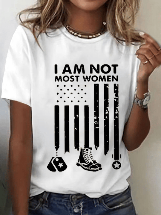 Women's I'M Not Most Women. I'M A Female Soldier Printed Short-Sleeved T-Shirt
