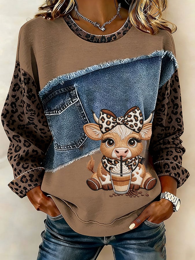 Women's Casual Retro Western Sweatshirt