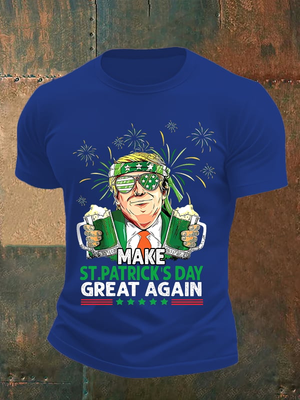 Men's  Make St Patricks Day Great Again  Print  T-shirt