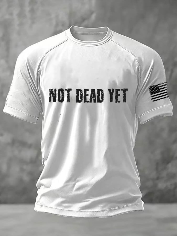 Men's Not Dead Yet Print Round Neck T-Shirt