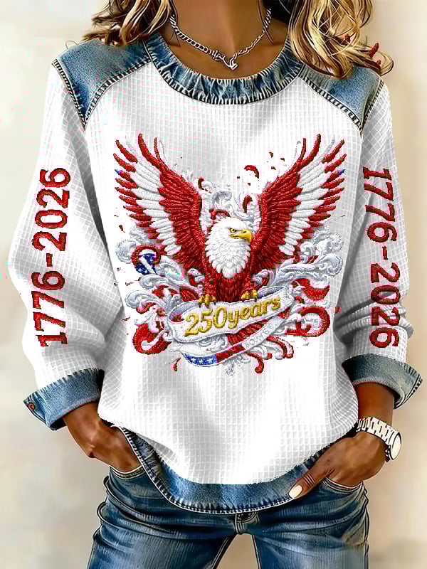 Women's casual hoodie with American 250th anniversary print