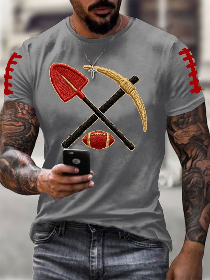 Men's Football Print Casual T-Shirt