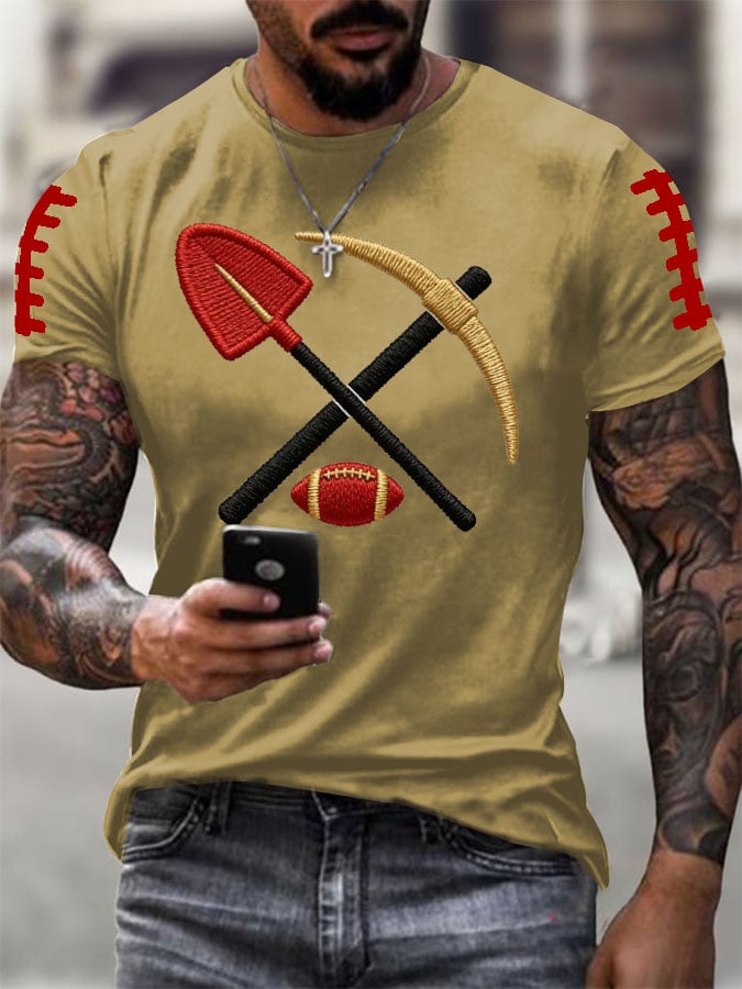 Men's Football Print Casual T-Shirt