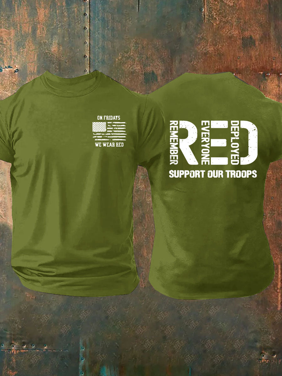 Rember Everyone Deployed Print 100% Cotton T-Shirt