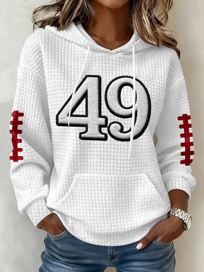 Women's Football Print Hoodie Sweatshirt