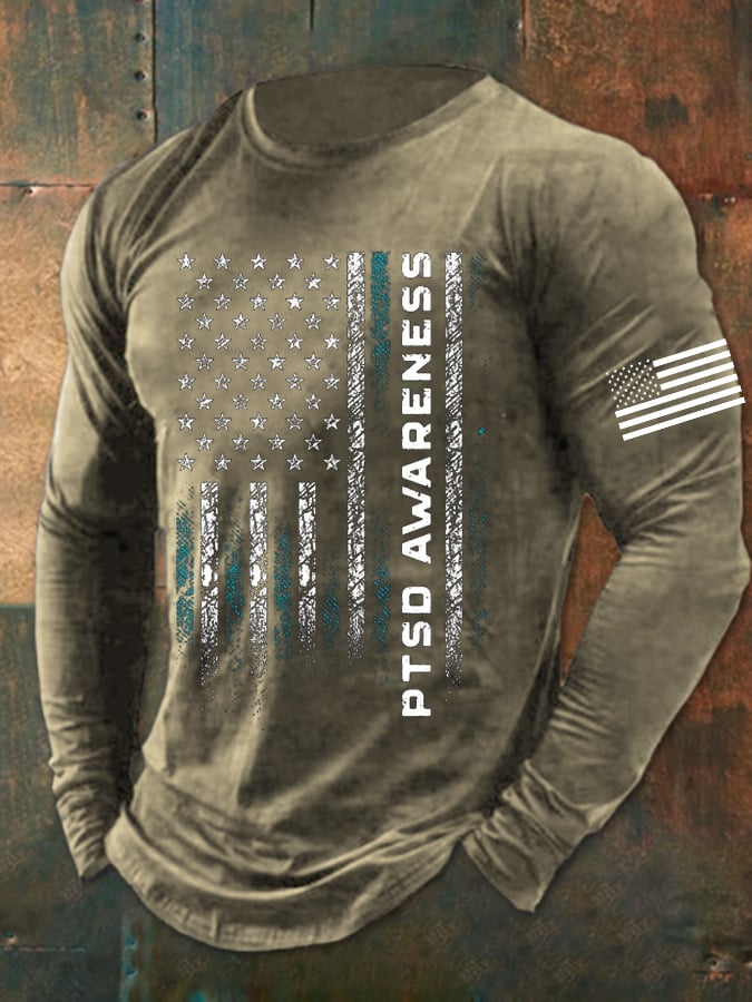 Men's PTSD Awareness Flag T-Shirt
