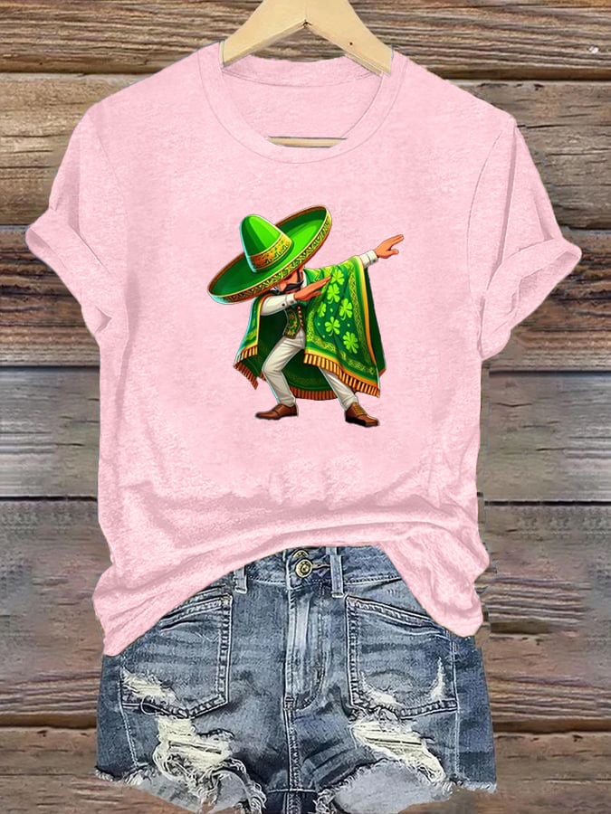 Women's  Mexican St Patrick's Day  Print T-shirt