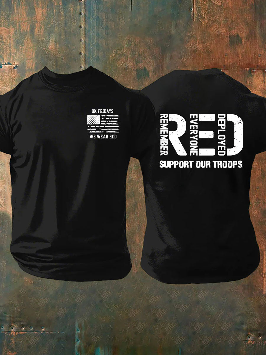 Rember Everyone Deployed Print 100% Cotton T-Shirt