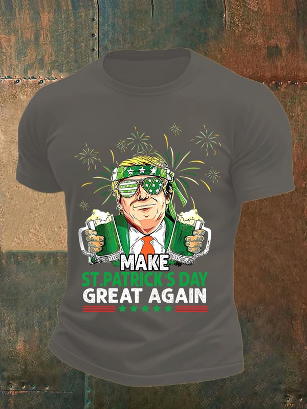 Men's  Make St Patricks Day Great Again  Print  T-shirt