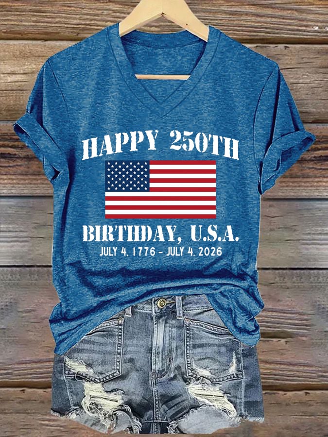 Women’S 250th America Anniversary Casual Printed T-Shirt