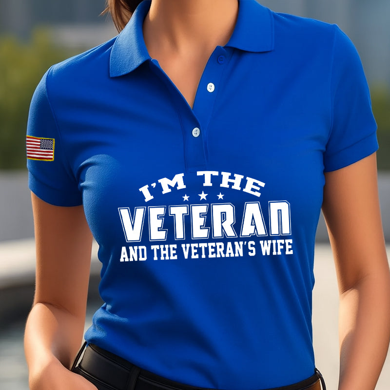 Women's Veteran Print Polo T-Shirt