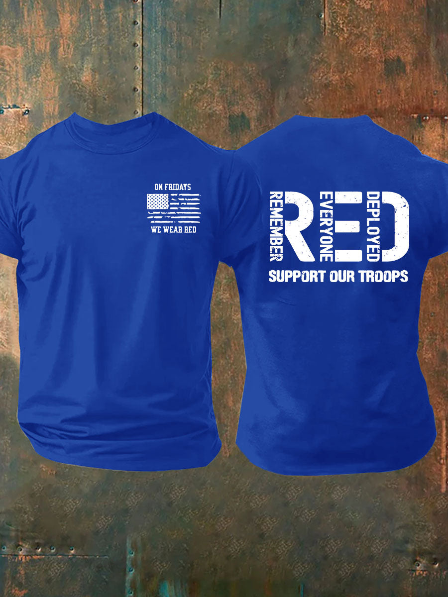 Rember Everyone Deployed Print 100% Cotton T-Shirt
