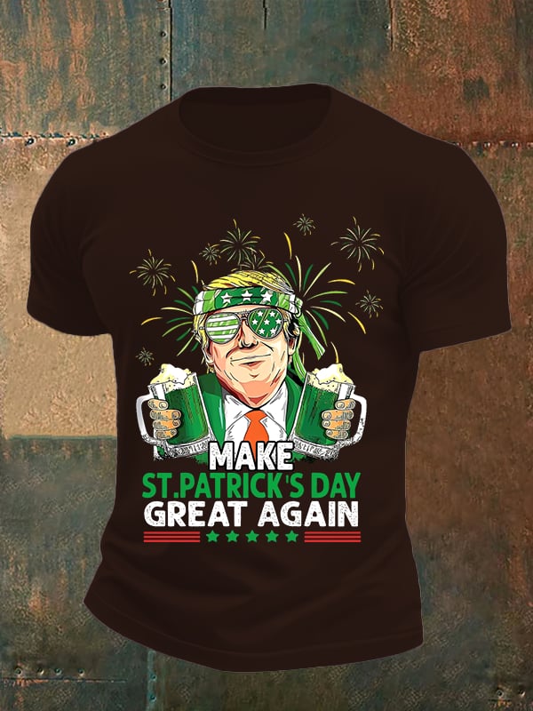 Men's  Make St Patricks Day Great Again  Print  T-shirt