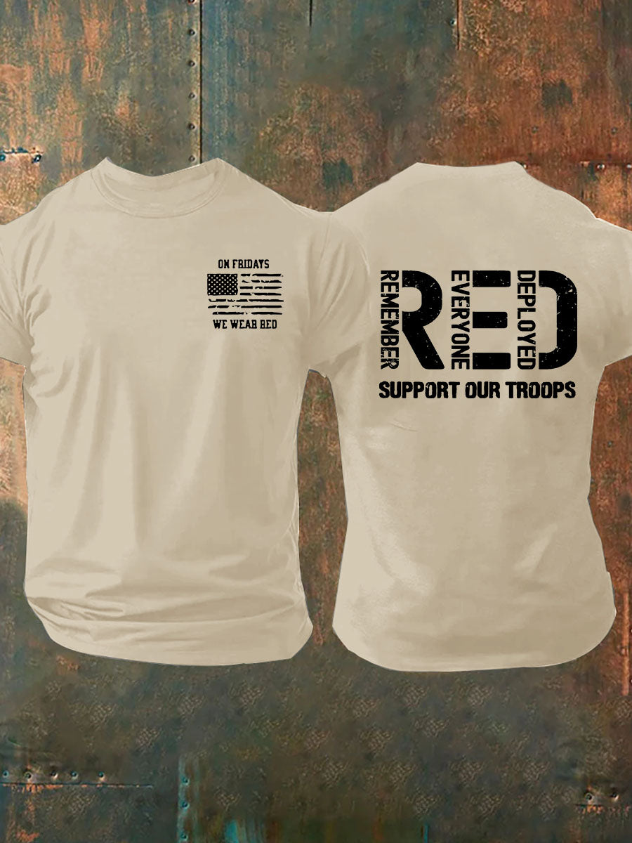Rember Everyone Deployed Print 100% Cotton T-Shirt