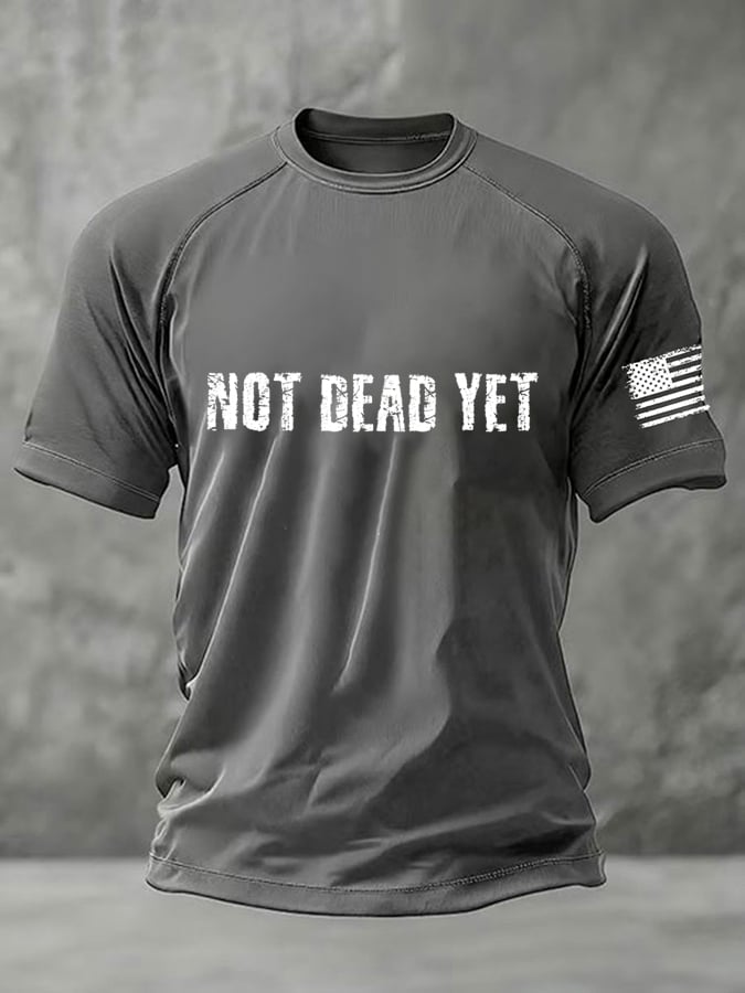 Men's Not Dead Yet Print Round Neck T-Shirt