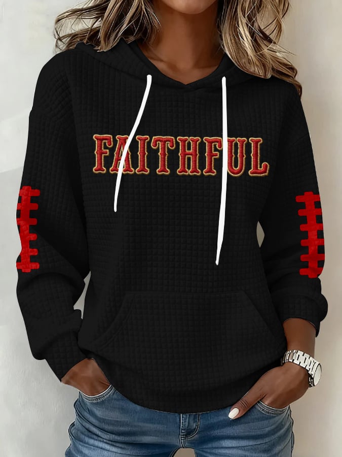 Women's Football Print Hoodie Sweatshirt