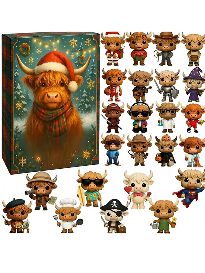 Highland Cow Blind Box Christmas Advent Calendar