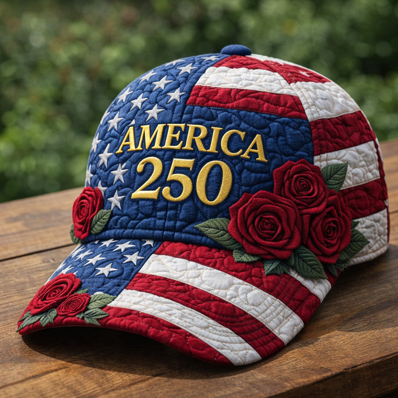 250th Anniversary Floral Flag Art Printed Casual Hat