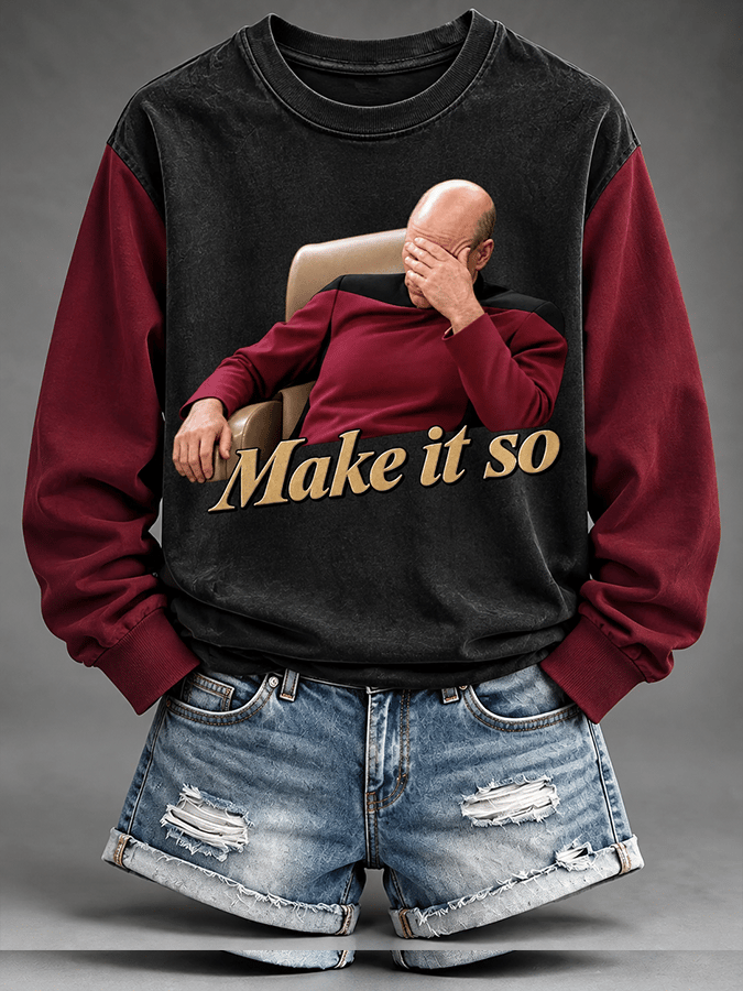 Women's Casual Printed Long-Sleeve Sweatshirt