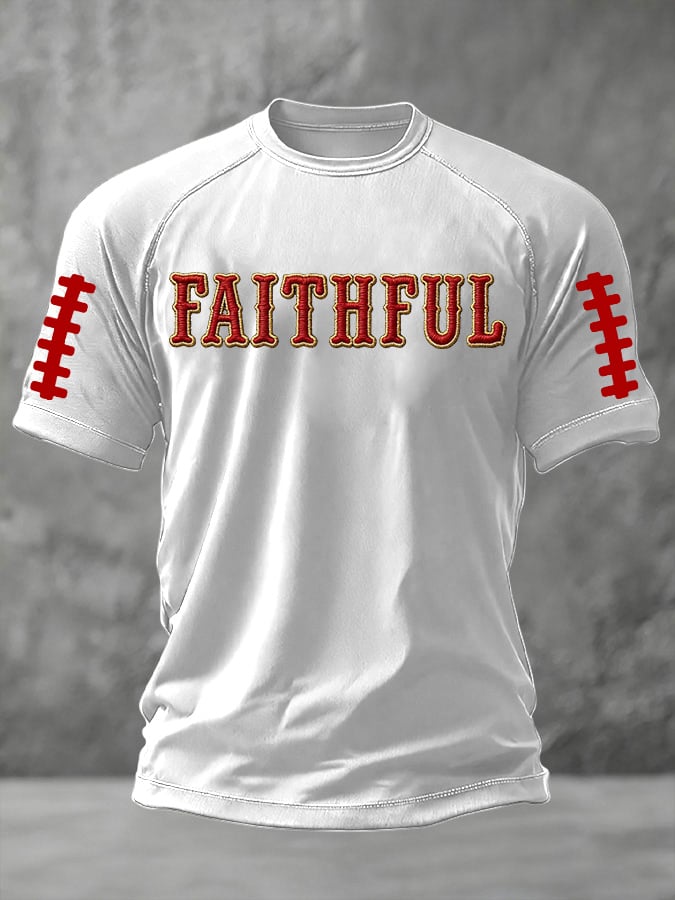 Men's Retro football Print T-shirt
