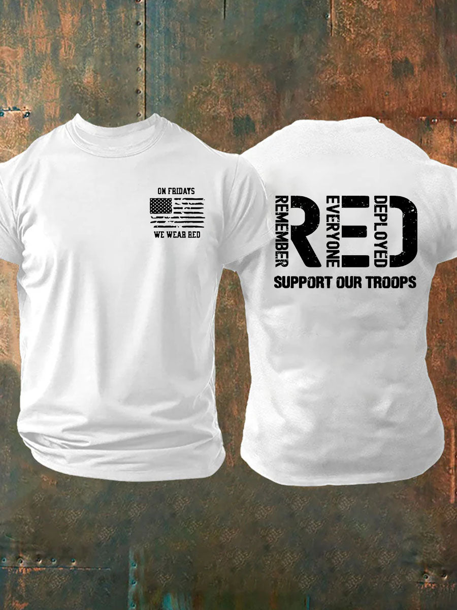 Rember Everyone Deployed Print 100% Cotton T-Shirt