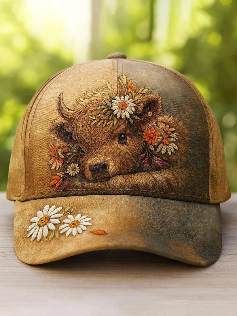 Unisex Highland Bull Print Baseball Cap