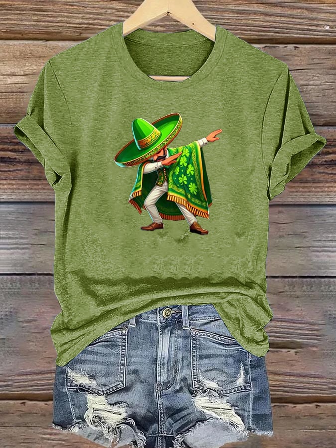 Women's  Mexican St Patrick's Day  Print T-shirt