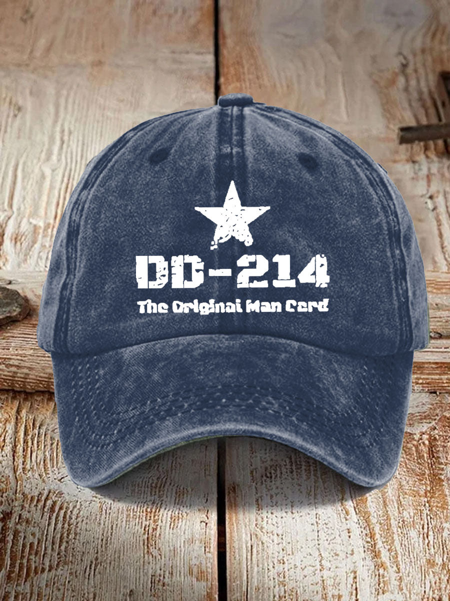 Men's DD-214 Star Print Washed And Distressed Hats