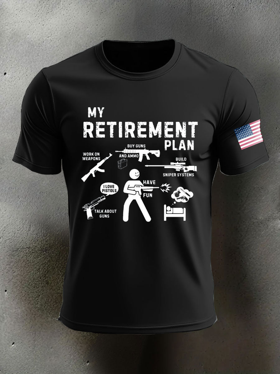 Men's Funny Pew Veteran Printed T-shirt
