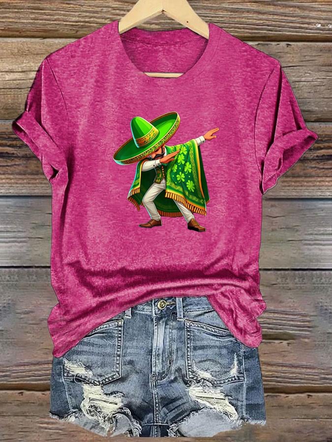 Women's  Mexican St Patrick's Day  Print T-shirt