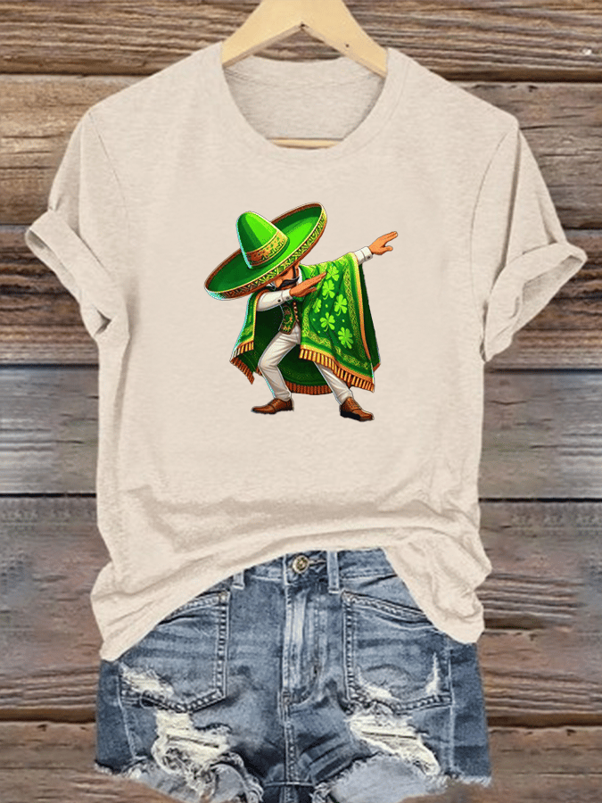 Women's  Mexican St Patrick's Day  Print T-shirt