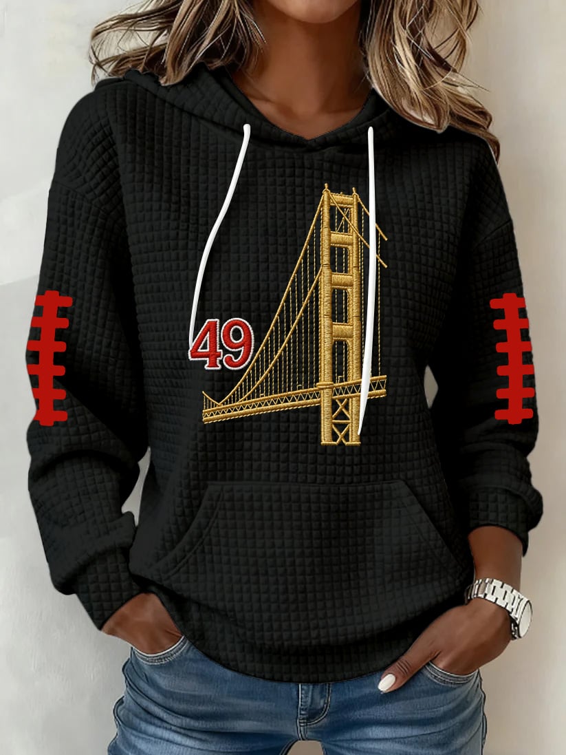 Women's Football Print Hoodie Sweatshirt