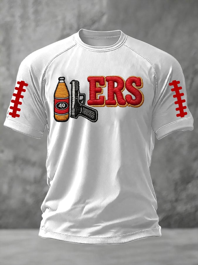 Men's Retro Black Art Print T-shirt