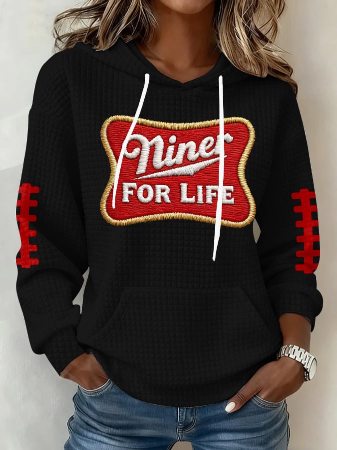 Women's Football Print Hoodie Sweatshirt