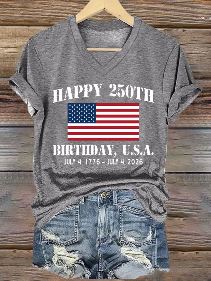 Women’S 250th America Anniversary Casual Printed T-Shirt
