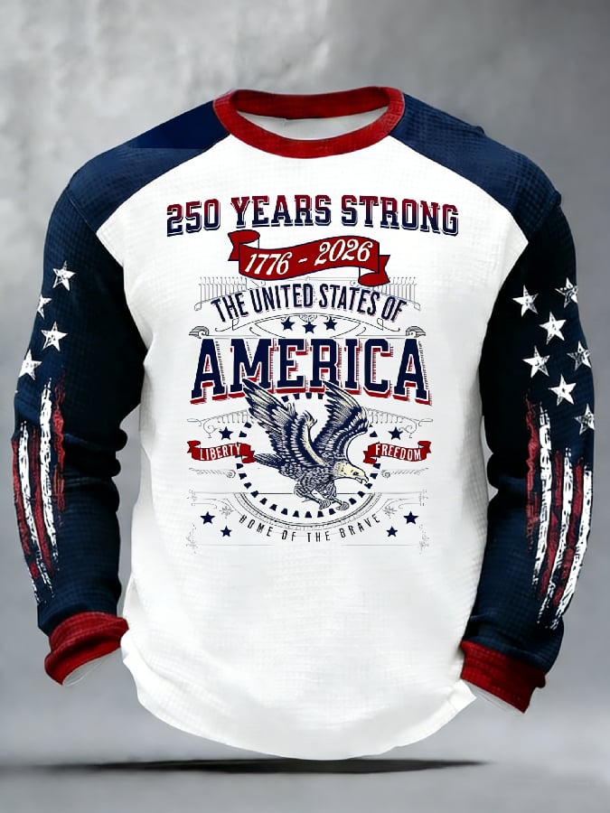 Men'S Casual T-Shirt With American 250th Anniversary Print