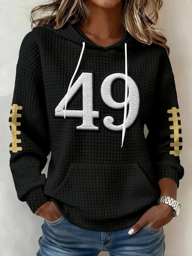 Women's Football Print Hoodie Sweatshirt