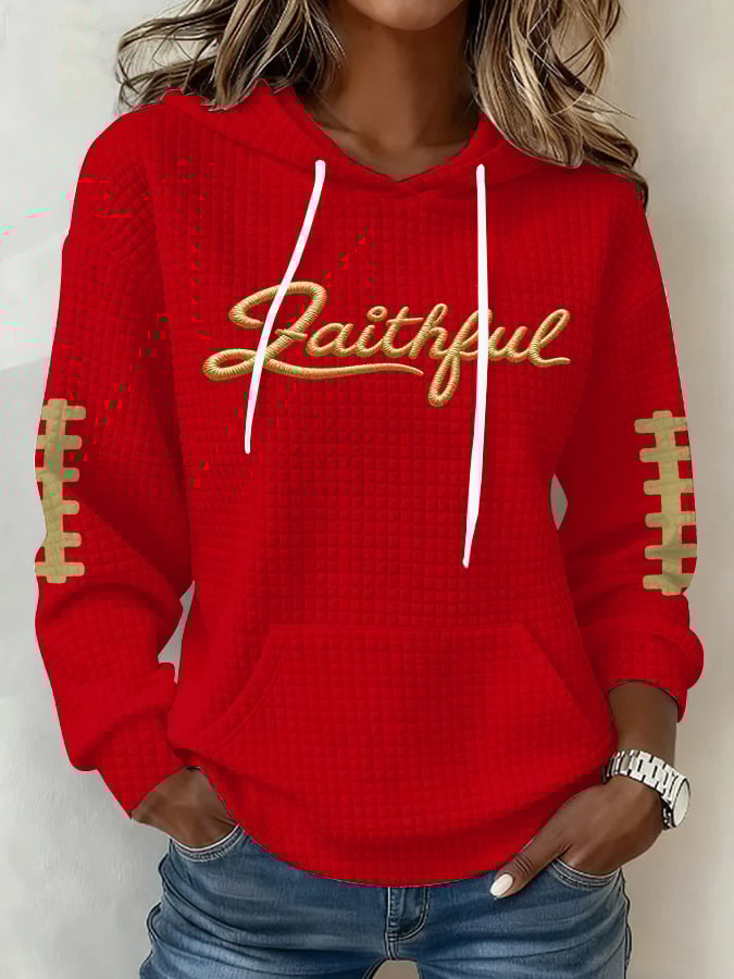 Women's Football Print Hoodie Sweatshirt