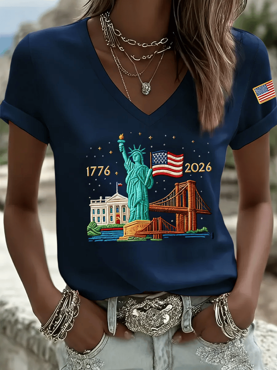 Women's America 250th Anniversary  – 1776–2026 Freedom Celebration Print T-Shirt