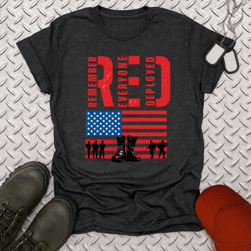 Women's  Red Friday Print Casual Short Sleeve T-Shirt