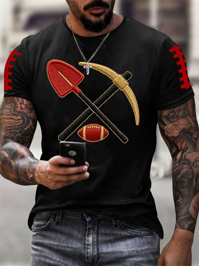 Men's Football Print Casual T-Shirt