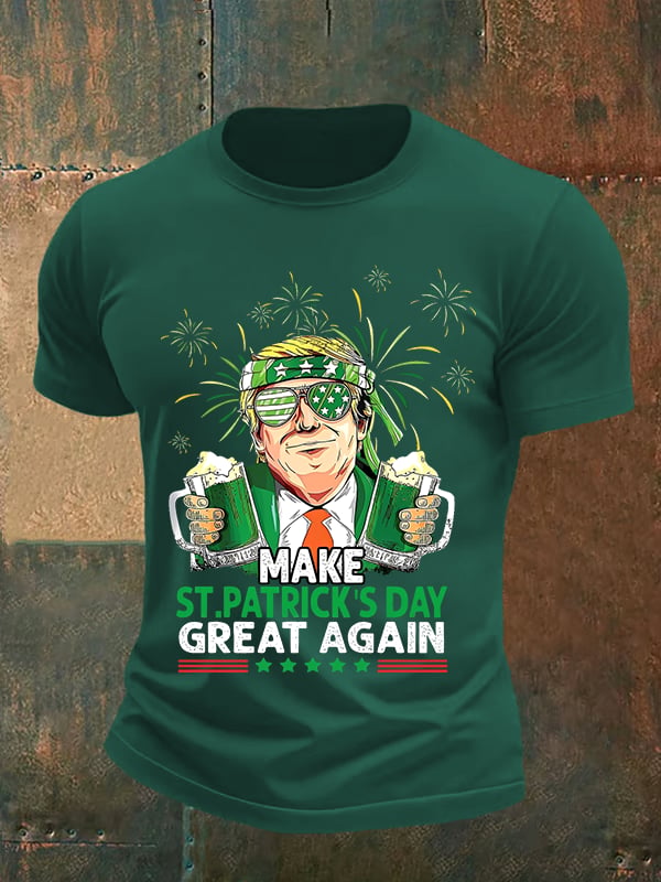 Men's  Make St Patricks Day Great Again  Print  T-shirt