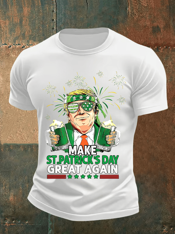 Men's  Make St Patricks Day Great Again  Print  T-shirt
