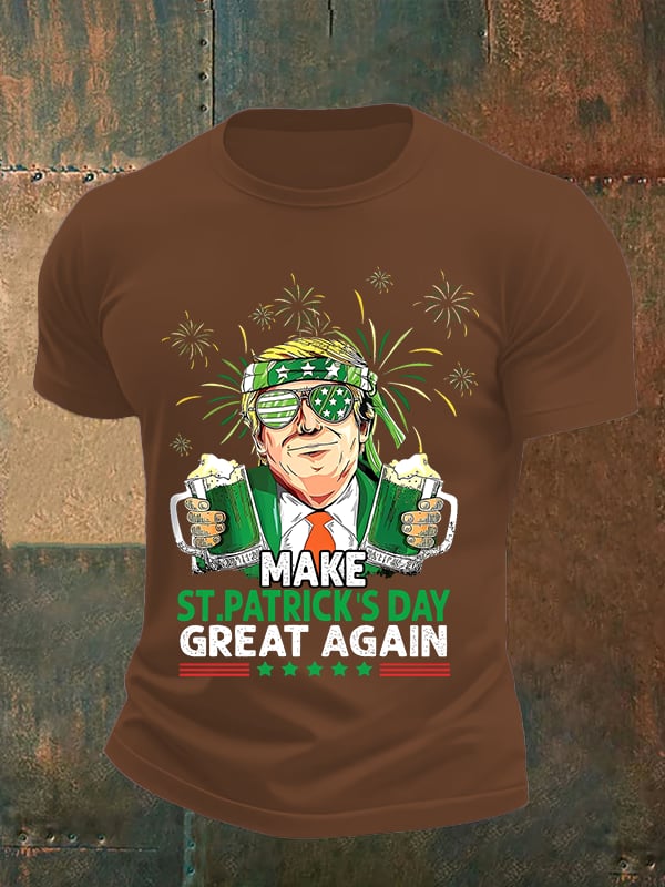 Men's  Make St Patricks Day Great Again  Print  T-shirt