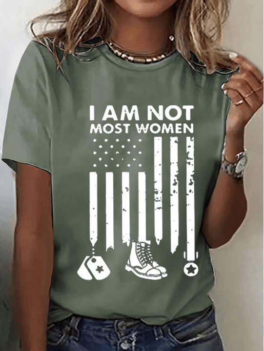 Women's I'M Not Most Women. I'M A Female Soldier Printed Short-Sleeved T-Shirt
